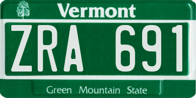 VT license plate ZRA691