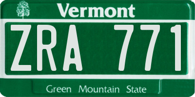VT license plate ZRA771
