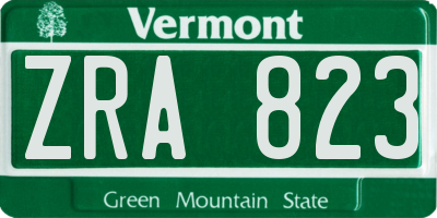 VT license plate ZRA823