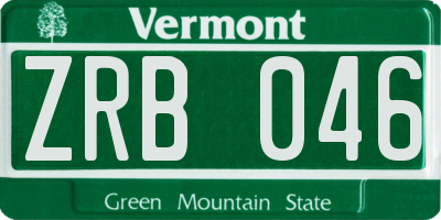 VT license plate ZRB046