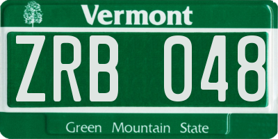 VT license plate ZRB048