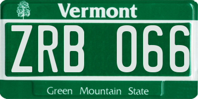 VT license plate ZRB066