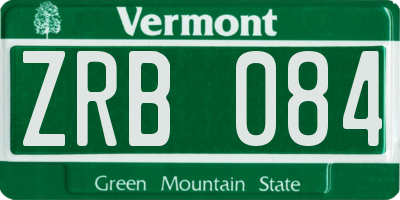 VT license plate ZRB084
