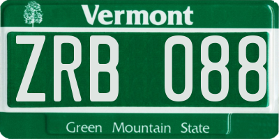 VT license plate ZRB088