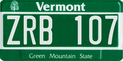 VT license plate ZRB107