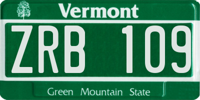 VT license plate ZRB109