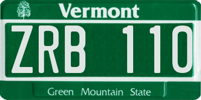 VT license plate ZRB110
