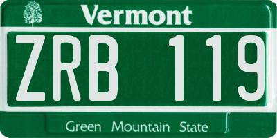 VT license plate ZRB119