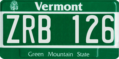 VT license plate ZRB126