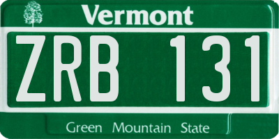 VT license plate ZRB131