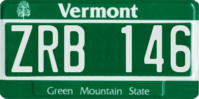 VT license plate ZRB146