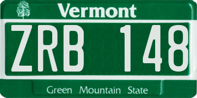 VT license plate ZRB148