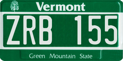 VT license plate ZRB155