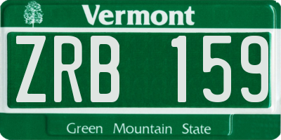 VT license plate ZRB159