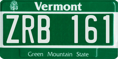 VT license plate ZRB161
