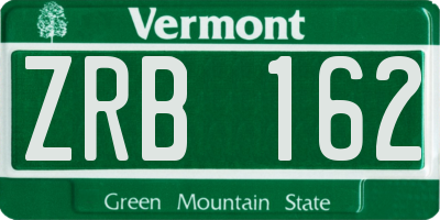 VT license plate ZRB162