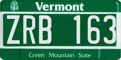 VT license plate ZRB163
