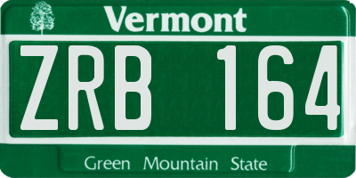 VT license plate ZRB164