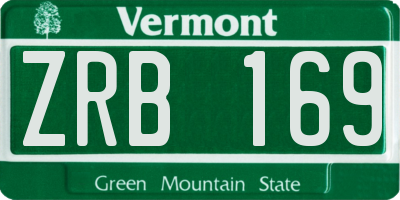 VT license plate ZRB169