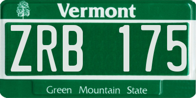 VT license plate ZRB175
