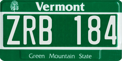 VT license plate ZRB184