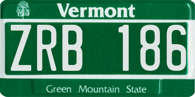 VT license plate ZRB186