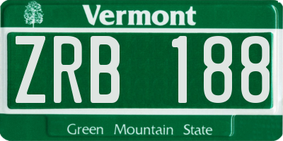 VT license plate ZRB188