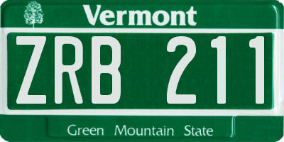 VT license plate ZRB211