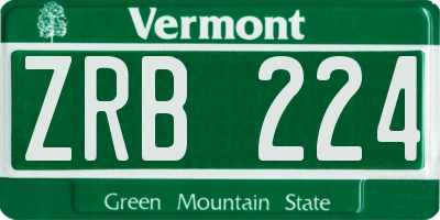 VT license plate ZRB224