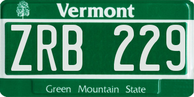 VT license plate ZRB229