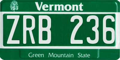 VT license plate ZRB236