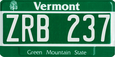 VT license plate ZRB237