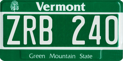 VT license plate ZRB240