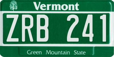 VT license plate ZRB241