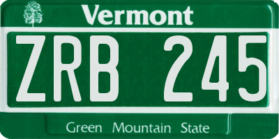 VT license plate ZRB245