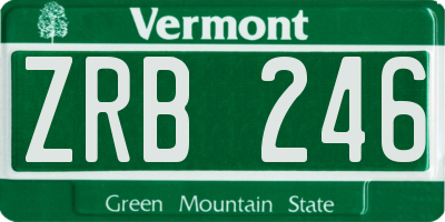 VT license plate ZRB246