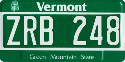 VT license plate ZRB248