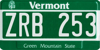 VT license plate ZRB253