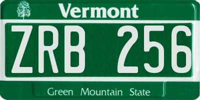 VT license plate ZRB256