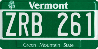 VT license plate ZRB261