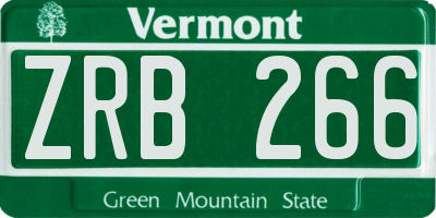 VT license plate ZRB266