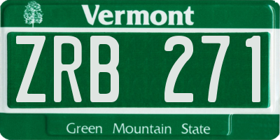 VT license plate ZRB271