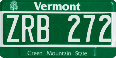 VT license plate ZRB272