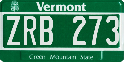 VT license plate ZRB273