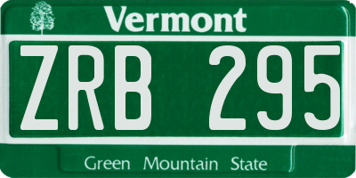 VT license plate ZRB295