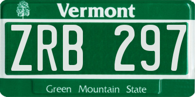 VT license plate ZRB297
