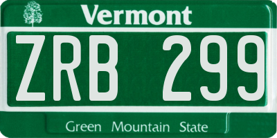 VT license plate ZRB299