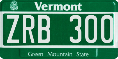 VT license plate ZRB300