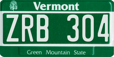 VT license plate ZRB304