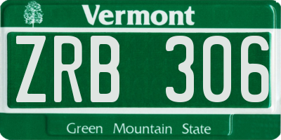 VT license plate ZRB306